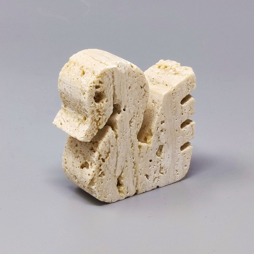 1970 Original sculpture of swan in travertine by Enzo Mari for F.lli Mannelli