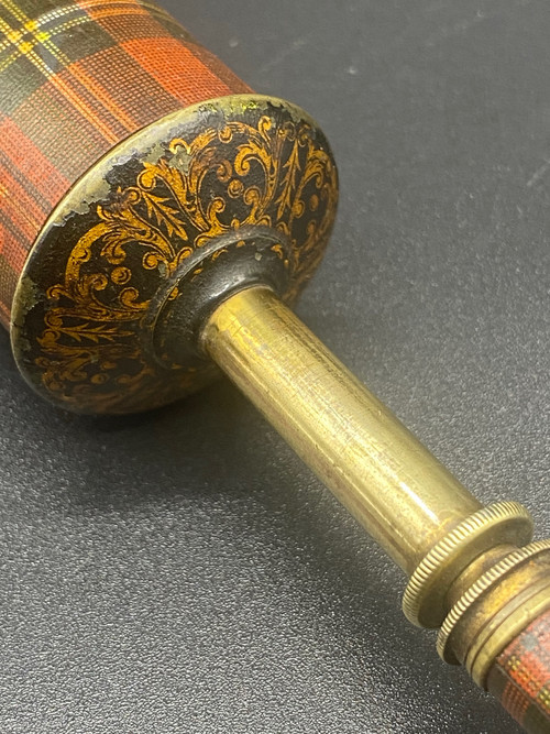 BRASS BRUSH & PLAID PAPER