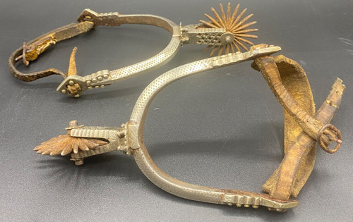 PAIR OF STEEL & LEATHER SPURS