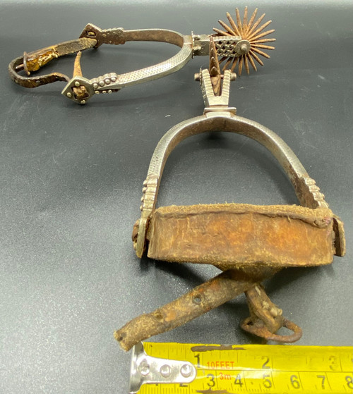 PAIR OF STEEL & LEATHER SPURS