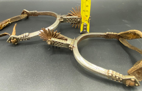 PAIR OF STEEL & LEATHER SPURS
