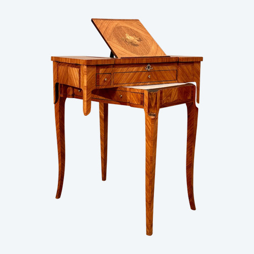Rare Table d'Accouchée En Marqueterie De Style Louis XV Epoque XIXème