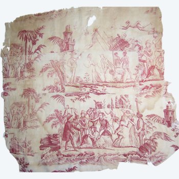 Toile imprimée "Paul et Virginie" Nantes, Petitpierre et cie vers 1795