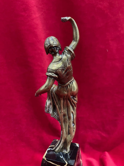 Statua di bronzo di ballerina Art Deco 1930