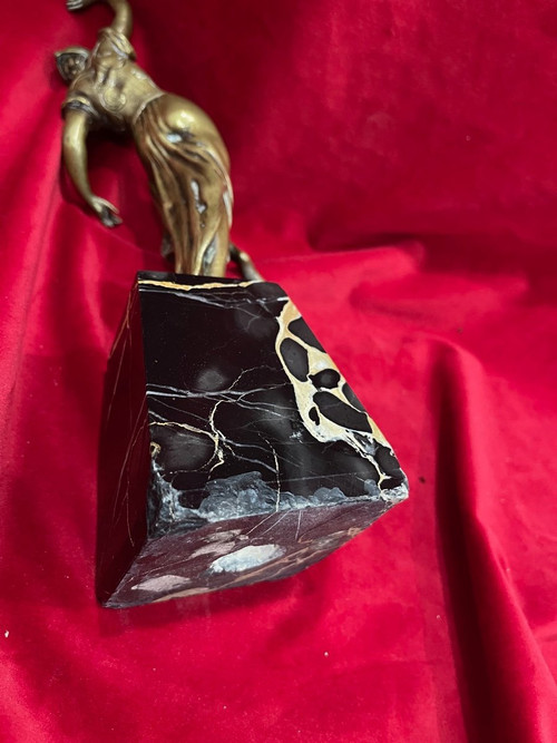 Statua di bronzo di ballerina Art Deco 1930