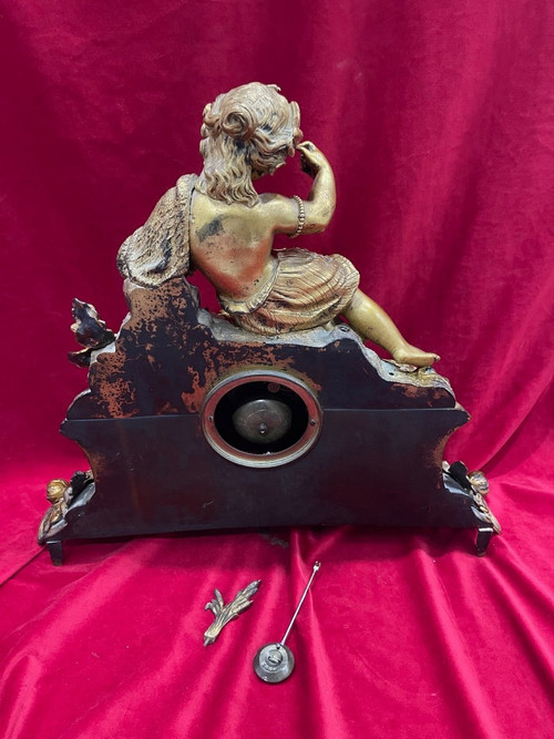 Imposing Clock In Gilded Bronze Napoleon III 19th century