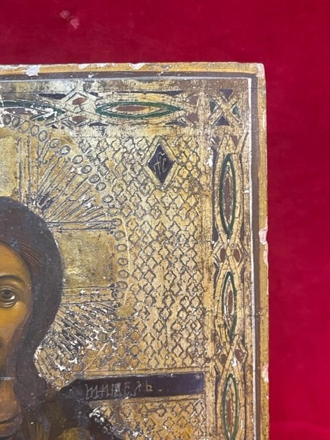 Russische Ikone mit Christus Pantocator XIX.