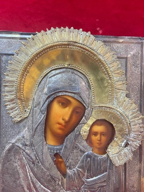 Russian icon representing the Virgin of Kazan 1870-1880