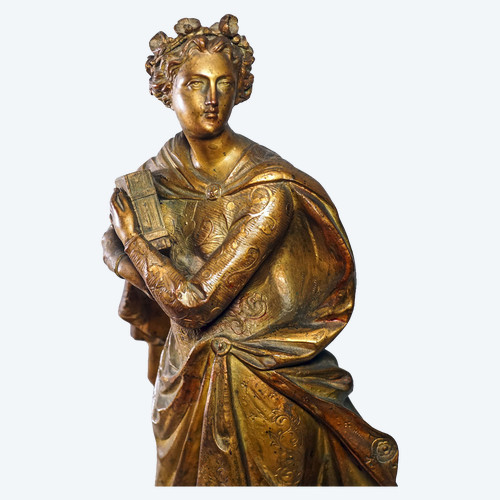 FRAU MIT BUCH, vergoldetes Regulativ XIX.