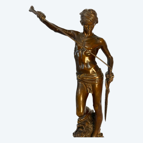 Sculpture in bronze. Antonin Mercié. F. Barbedienne. David victorious.