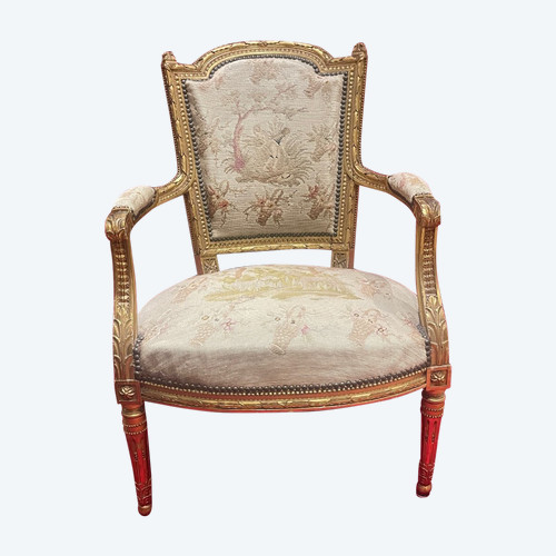 Gilded Wood Armchair Louis XVI Directoire style