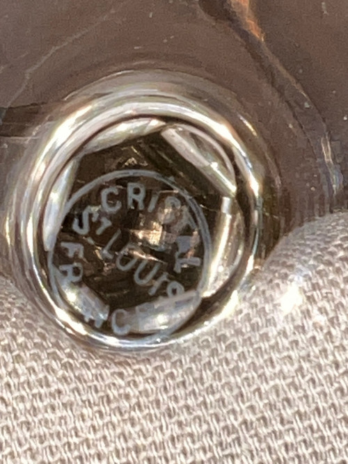 6 Rheinweingläser Dit "roemers" Aus Geschliffenem Kristallglas Von Saint-Louis