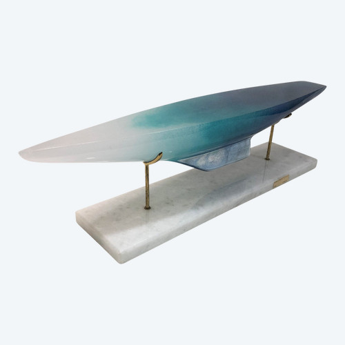Sculpture bateau en pâte de verre intitulée ATLANTIS signée DAUM FRANCE 58,5 cm Numérotée 192/950