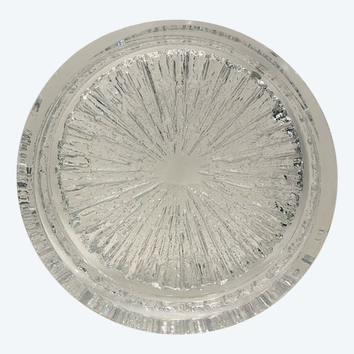 Large fruit bowl / centerpiece in crystal stamped DAUM FRANCE model CRATERE