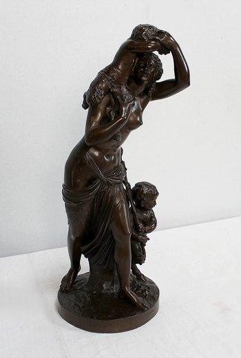 Bronze "Bacchante and small fauns" after J-J Foucou - 2nd half of the 19th century