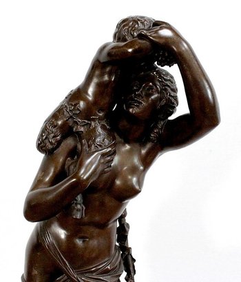 Bronze "Bacchante and small fauns" after J-J Foucou - 2nd half of the 19th century