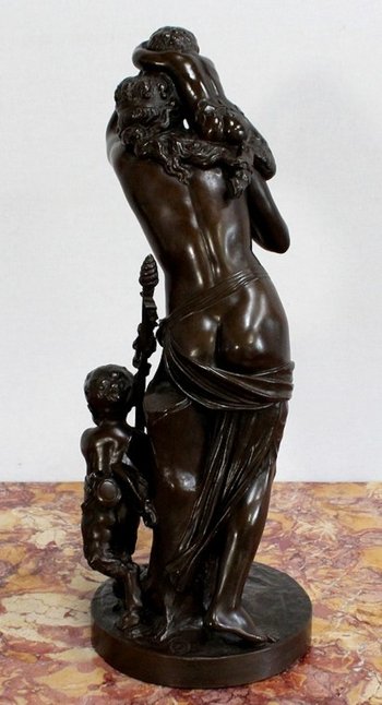 Bronze "Bacchante and small fauns" after J-J Foucou - 2nd half of the 19th century