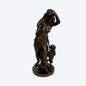 Bronze "Bacchante and small fauns" after J-J Foucou - 2nd half of the 19th century