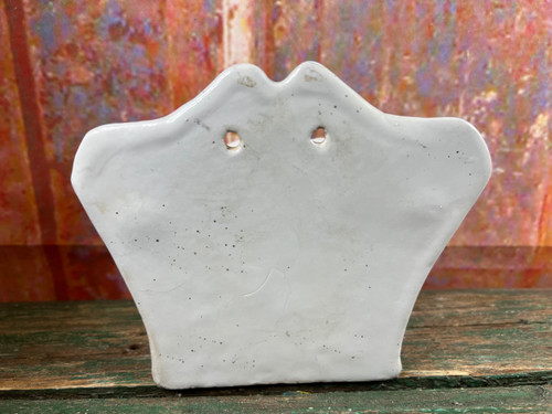 Antico vaso da fiori in terracotta policroma Moustier con decorazione cinese XVIII secolo