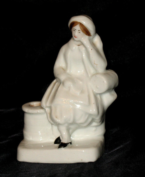 Encriers en porcelaine de Paris époque 19ème ensemble de 9 pièces