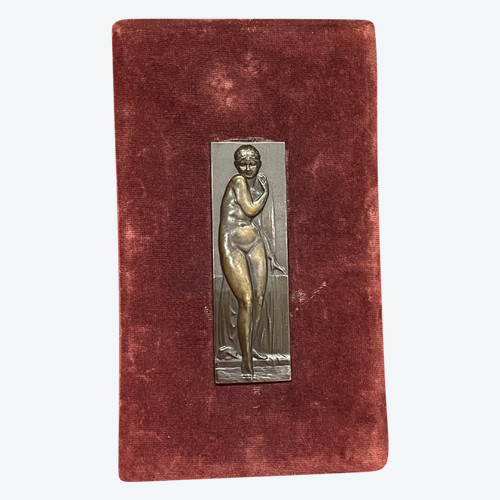 Art-Deco-Bronzetafel 1930 von Pierre Turin 1891-1968