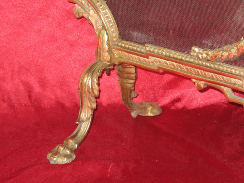 Kaminschirm mit Funkenschutz aus Bronze im Stil von Louis XVI, 19.