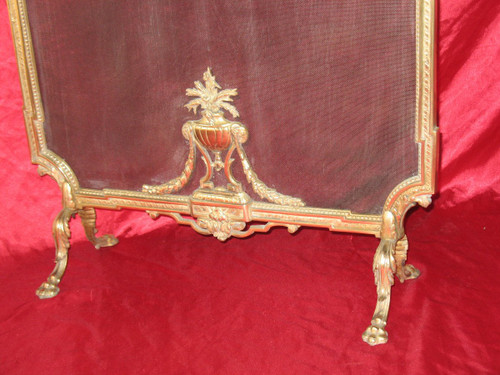 Kaminschirm mit Funkenschutz aus Bronze im Stil von Louis XVI, 19.
