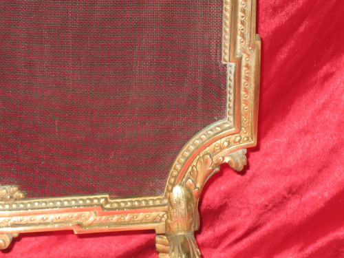 Kaminschirm mit Funkenschutz aus Bronze im Stil von Louis XVI, 19.
