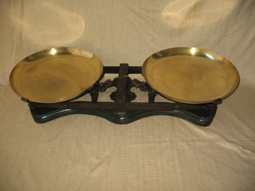 Very large cast iron scale Béranger in Lyon of range 60 kg 19th century