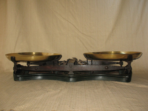 Very large cast iron scale Béranger in Lyon of range 60 kg 19th century