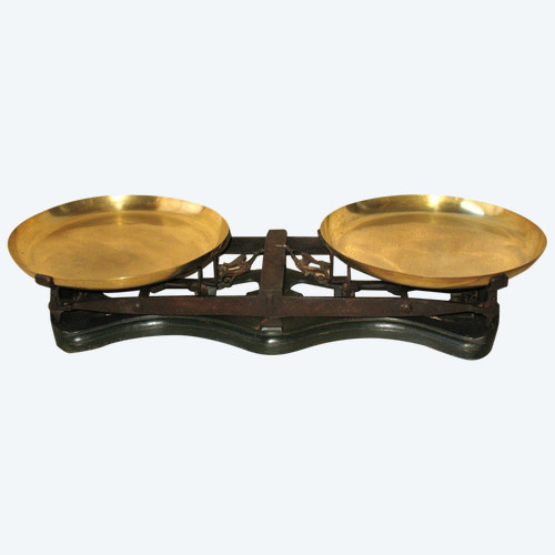 Very large cast iron scale Béranger in Lyon of range 60 kg 19th century