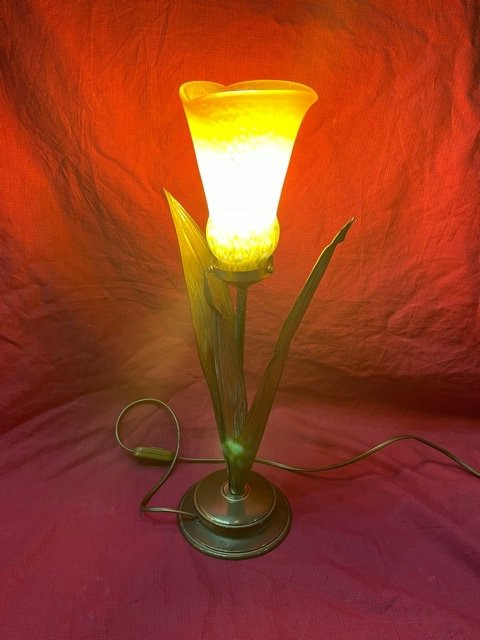 Lampe à Poser Pâte De Verre Style Art Nouveau 1900