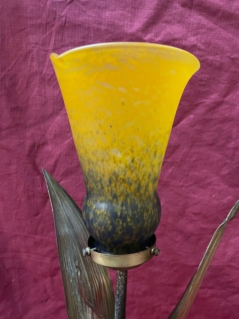 Lampe à Poser Pâte De Verre Style Art Nouveau 1900