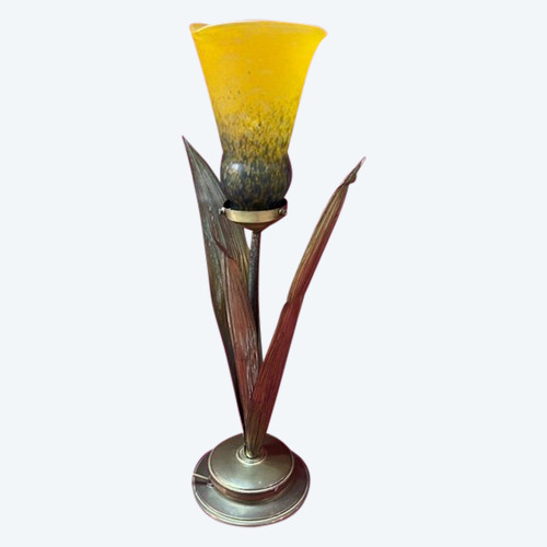 Art Nouveau Style Glass Paste Table Lamp 1900