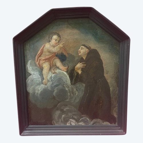 Tableau Huile Sur Toile Scène Religieuse XVIII ème