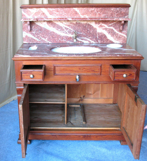 Vanity complete with basin and accessories in Choisy le Roi earthenware 19th century
