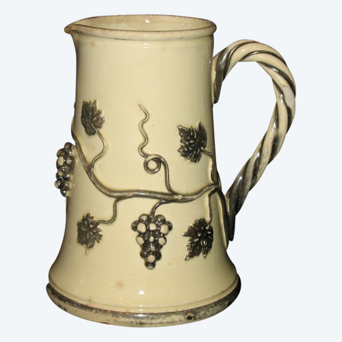 Pot à bière en faïence de Langeais époque 19ème
