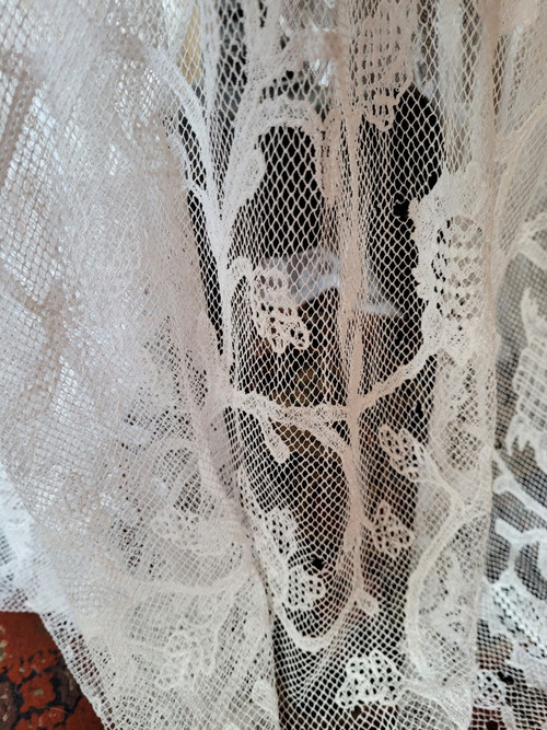 Priest's alb with embroidered net, circa 1900