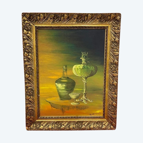 Still Life Painting With Kerosene Lamp