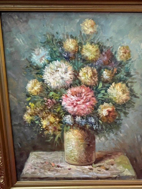 Ölgemälde Französische Schule XIX. Jahrhundert Blumenstrauß