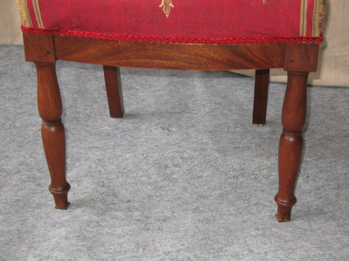 Suite of 6 solid mahogany chairs of Empire style