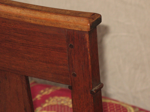 Suite of 6 solid mahogany chairs of Empire style