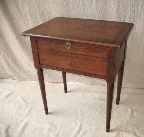Small Louis XVI style walnut chiffonier table stamped 19th century