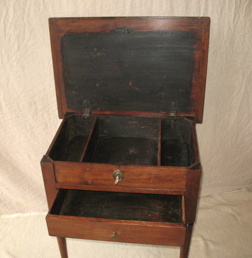 Small Louis XVI style walnut chiffonier table stamped 19th century