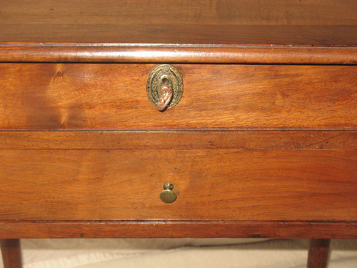 Small Louis XVI style walnut chiffonier table stamped 19th century