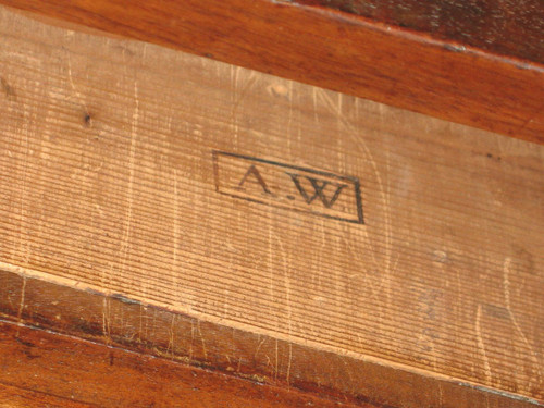 Small Louis XVI style walnut chiffonier table stamped 19th century