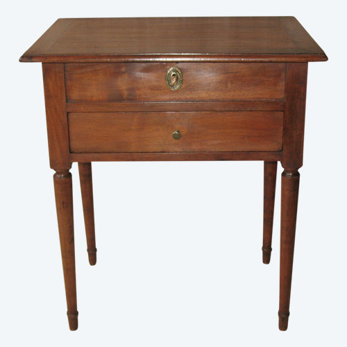 Small Louis XVI style walnut chiffonier table stamped 19th century