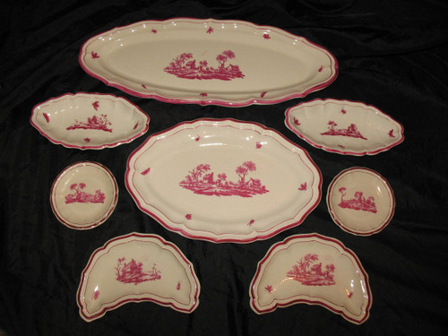 Table service in Gien earthenware decorated with Niderviller of 110 pieces early 20th century