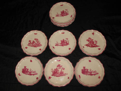 Table service in Gien earthenware decorated with Niderviller of 110 pieces early 20th century