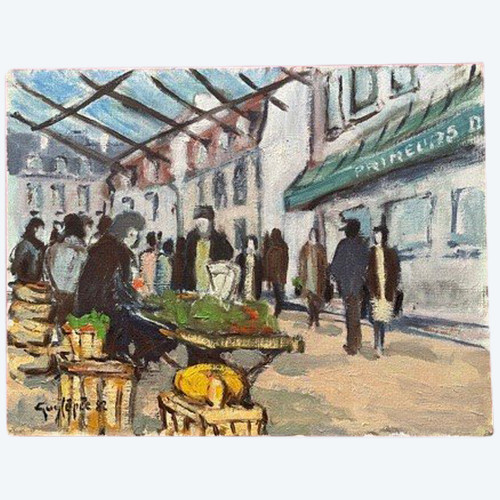 Table Oil On Canvas Guy Lepee - Suburb Market